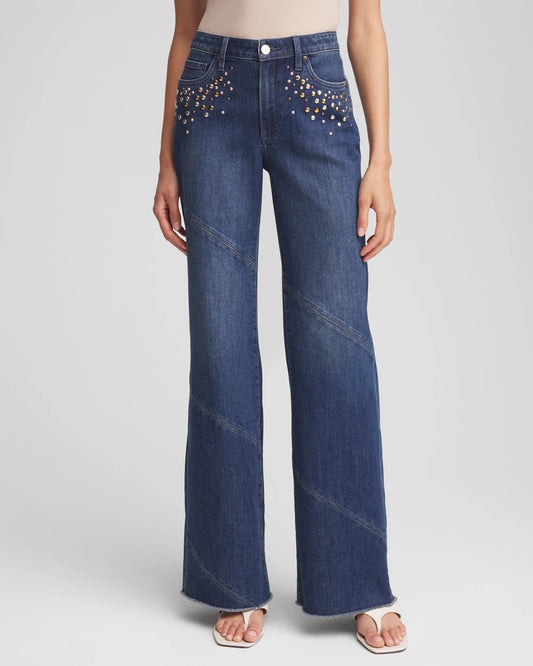 Embellished Frayed Flared-Leg Jeans - Chico's