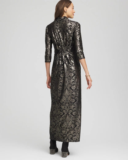 Foiled Knit Pleated Maxi Dress - Chico's