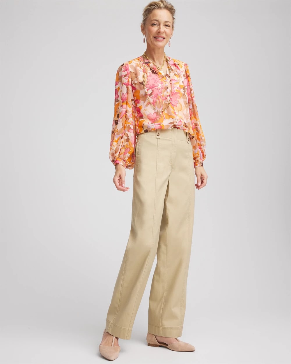 Petite Canvas Cargo Wide-Leg Pants - Chico's