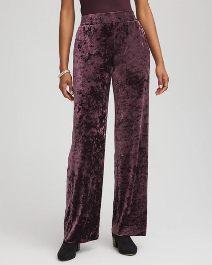 Petite Crushed Velvet Wide-Leg Pants - Chico's
