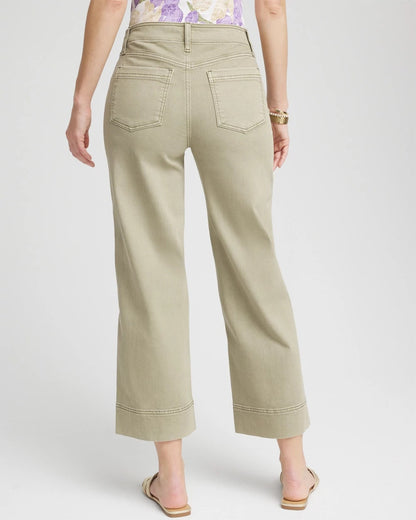 Petite Pull-On Wide-Leg Cropped Jeans - Chico's